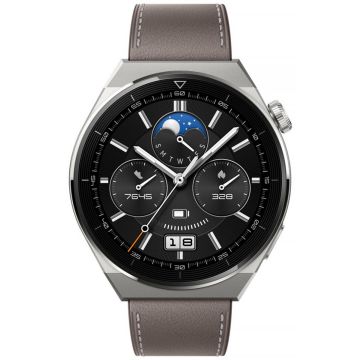 smartwatch męski na skórzanym pasku HUAWEI WATCH GT 3 PRO 46MM CLASSIC