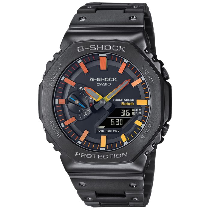 Czarny zegarek męski G-Shock na bransolecie G-SHOCK Full Metal Octagon GM-B2100BPC-1AER Bluetooth