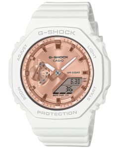 Zegarek damski G-Shock GMA-S2100MD-7AER na pasku w białym kolorze z tarczą rose gold