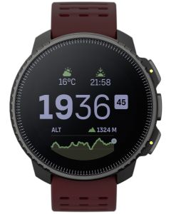 Smartwatch SUUNTO Vertical Black Sand SS050863000 z czarną kopertą ze stali nierdzewnej oraz fioletowym paskiem,  wytrzymałość baterii do 60 dni