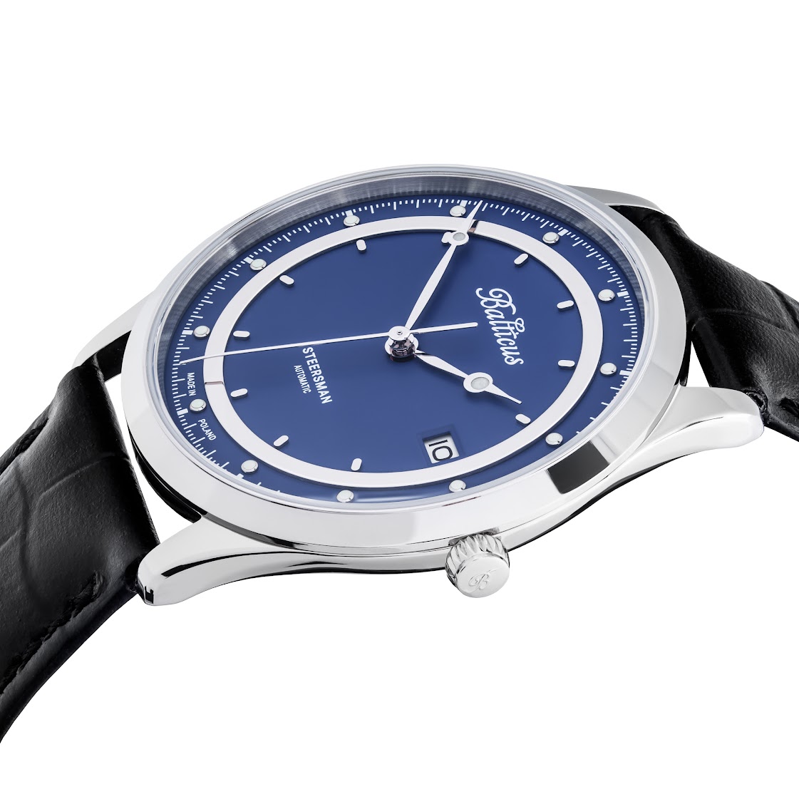 Zegarek męski na pasku Balticus Sternik z granatową tarczą