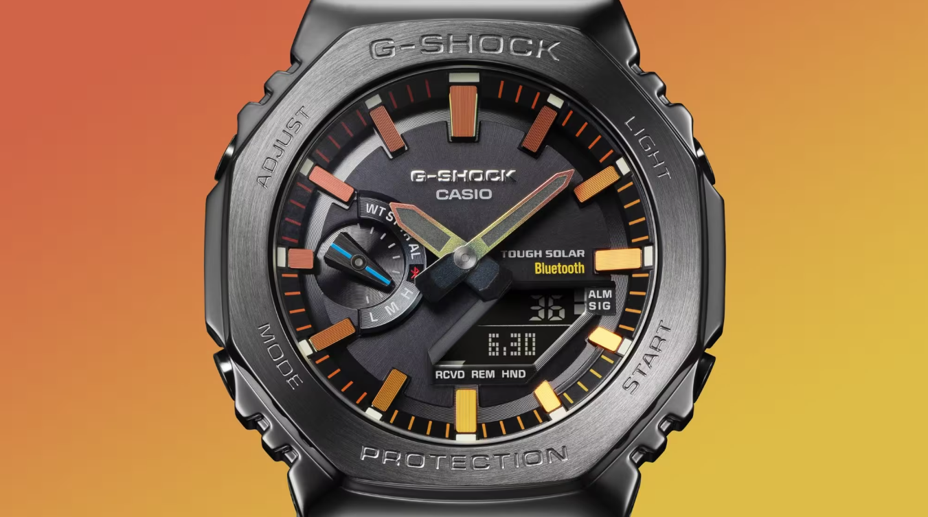 Czarny zegarek męski G-Shock na bransolecie G-SHOCK Full Metal Octagon GM-B2100BPC-1AER Bluetooth