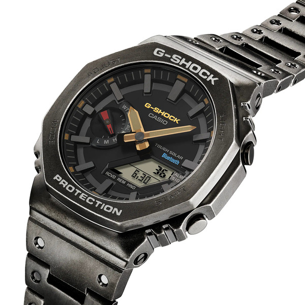 Czarny zegarek G-Shock Octagon w ż&oacute;łtymi akcentami GA-B2100CY-1AER