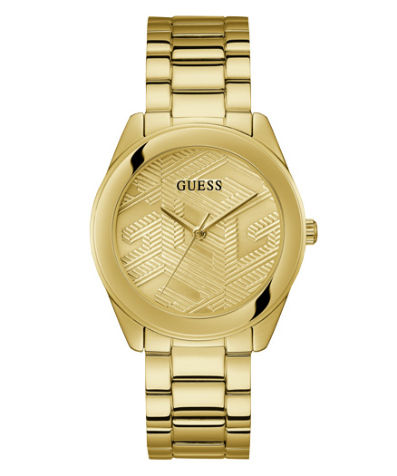 Odkryj złoty zegarek damski Guess Cubed GW0606L2  na stalowej bransolecie