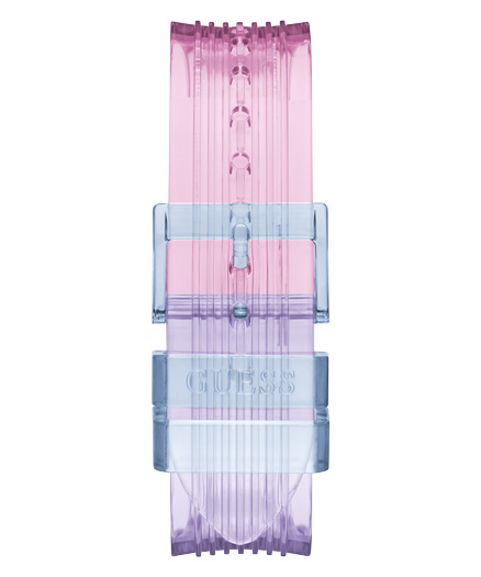 Odkryj damski GUESS Athena GW0438L6 na silikonowym pasku z transparentną tarczą