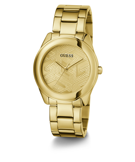 Odkryj złoty zegarek damski Guess Cubed GW0606L2  na stalowej bransolecie