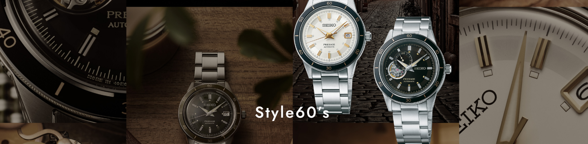 Zegarek męski Seiko GMT Style 60&rsquo;s z mechanizmem automatycznym, szarą tarczą oraz czarnym, sk&oacute;rzanym paskiem
