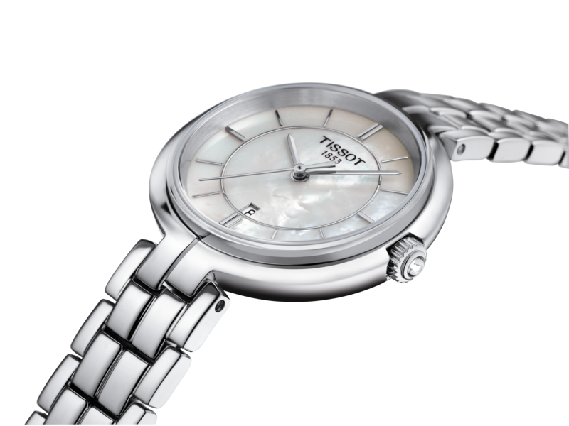 Elegancki zegarek damski z masą perłową Tissot TISSOT Flamingo T094.210.11.111.00.