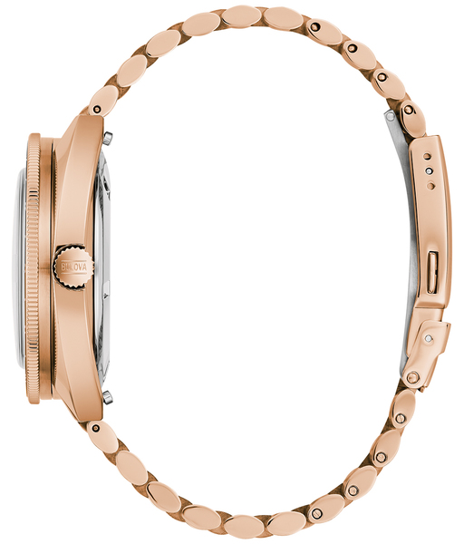 Odkryj Zegarek męski automatyczny Bulova 97B215 z ciemnątarczą na złotym pasku