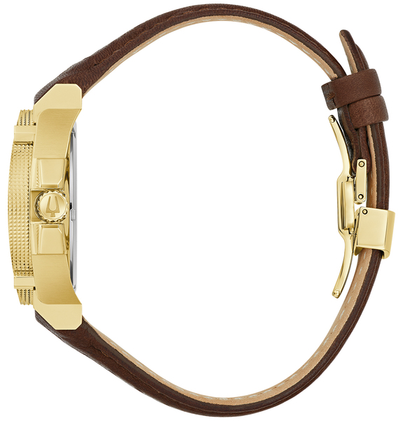 Odkryj Zegarek męski automatyczny Bulova 97B216 z czarną tarczą na sk&oacute;rzanym pasku