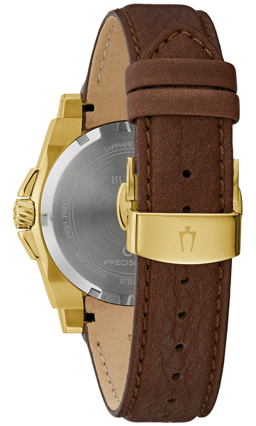 Odkryj Zegarek męski automatyczny Bulova 97B216 z czarną tarczą na sk&oacute;rzanym pasku