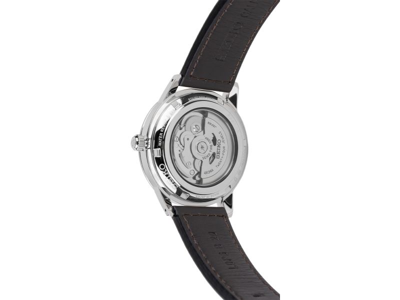 Zegarek męski Seiko GMT Style 60&rsquo;s z mechanizmem automatycznym, szarą tarczą oraz czarnym, sk&oacute;rzanym paskiem